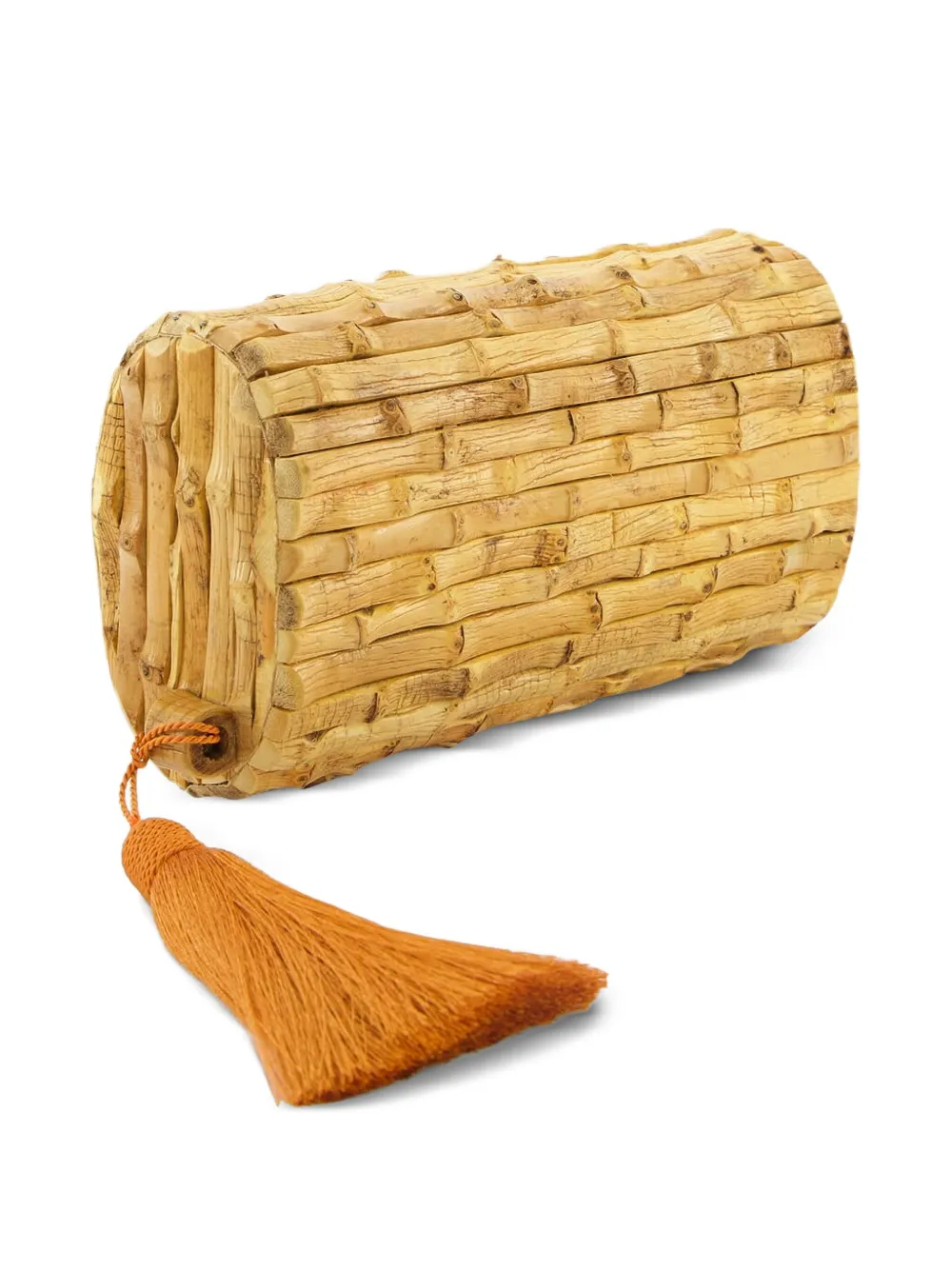 Glorinha Paranaguá Tania G clutch met kwastje - Beige