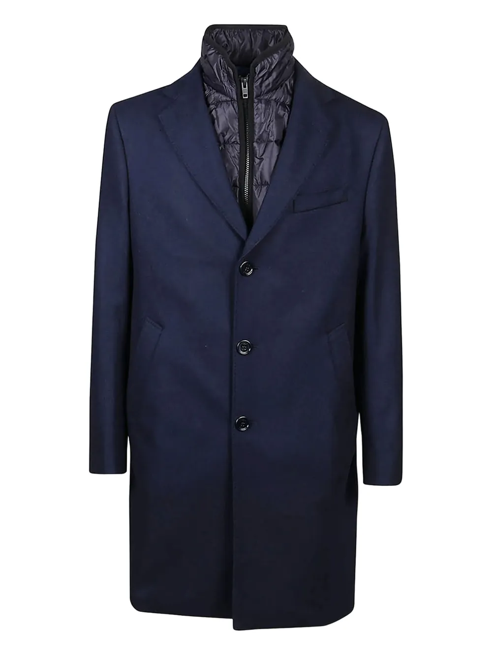 Fay layered buttoned coat Blauw