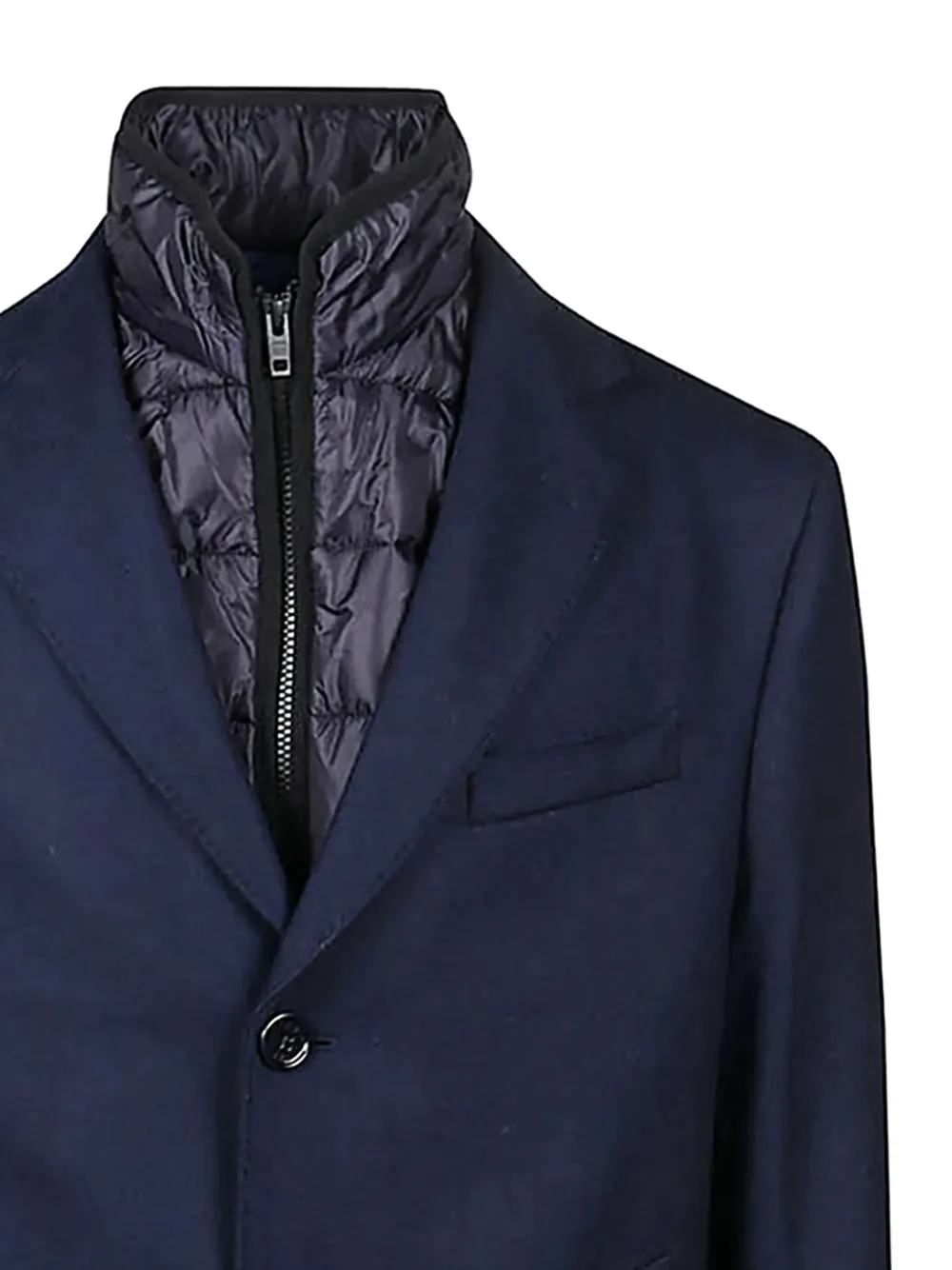 Fay layered buttoned coat Blauw
