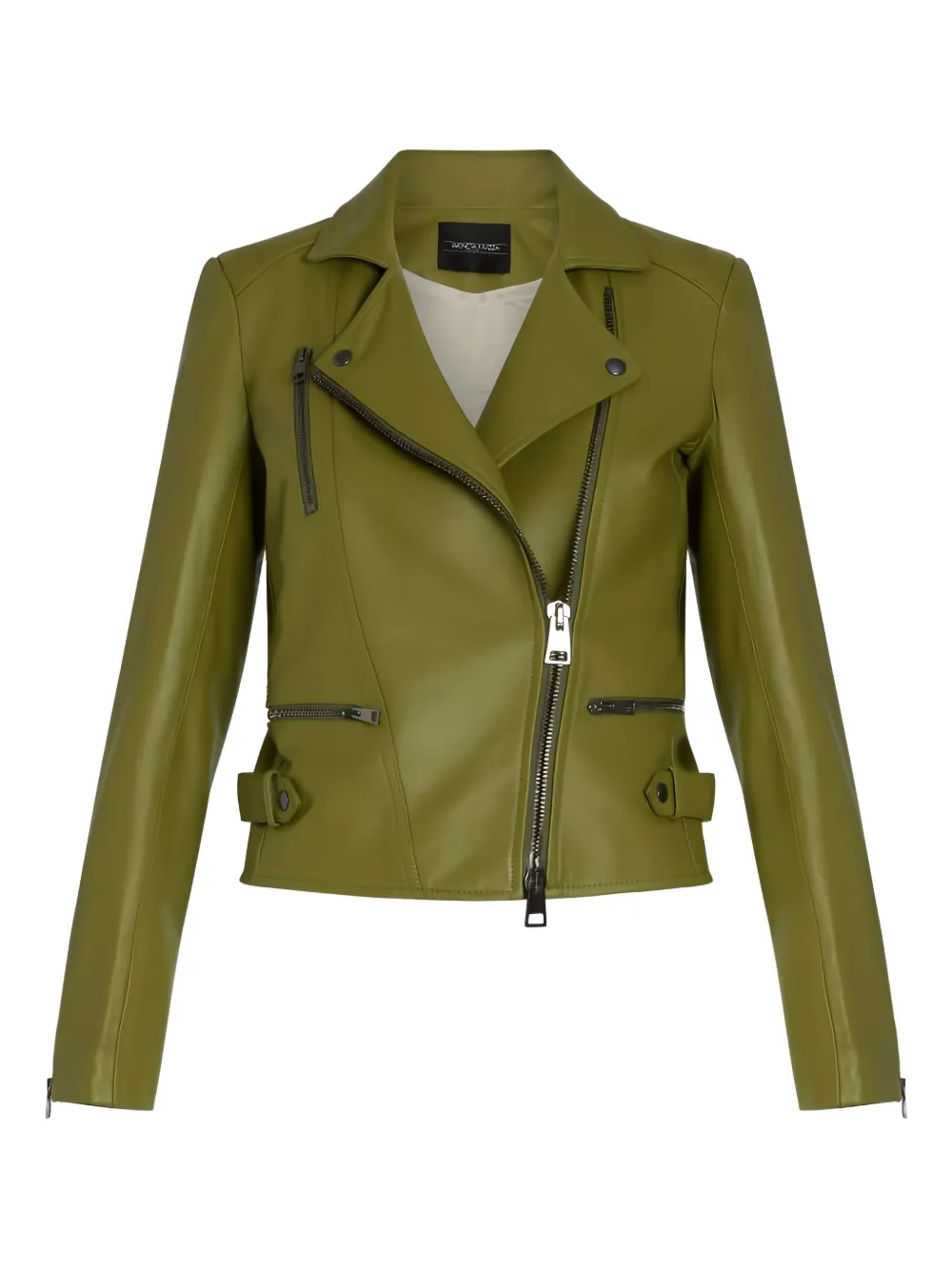 Simonetta Ravizza zip-front biker jacket | Green | Image 1