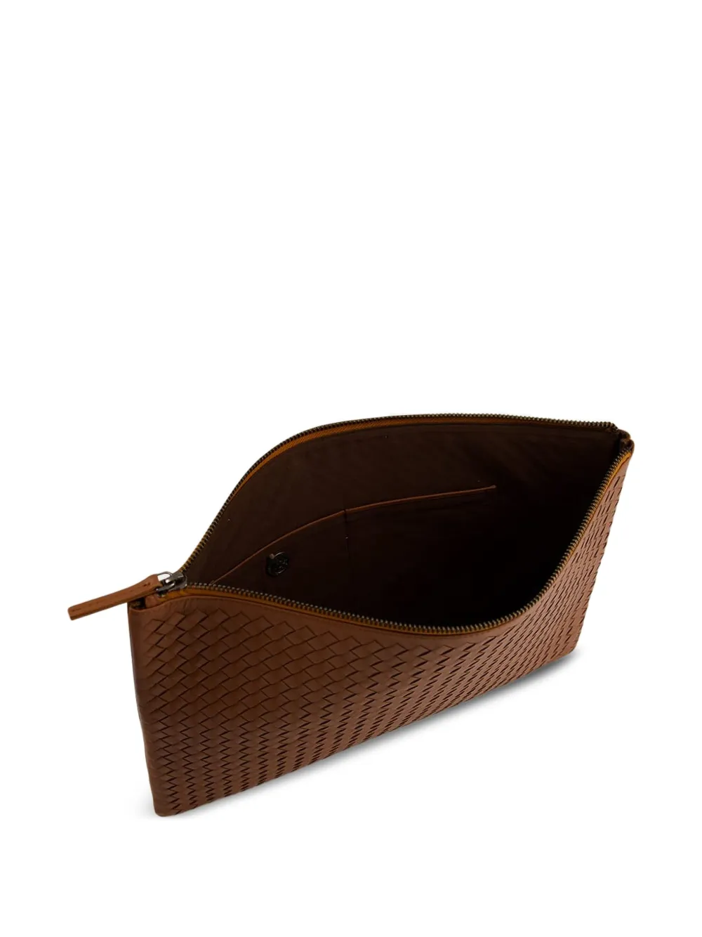 Dragon Diffusion A4 Pochette Woven-leather Clutch In Brown