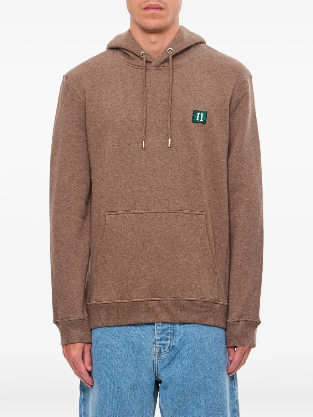 Les Deux adjustable-hood logo-patch hoodie Bruin