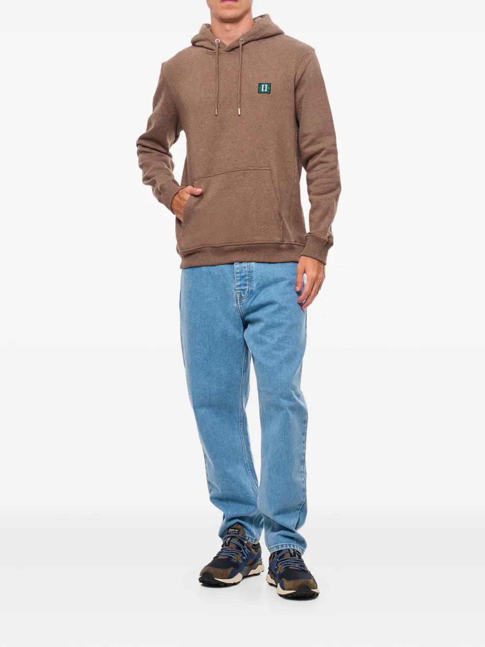 Les Deux adjustable-hood logo-patch hoodie Bruin