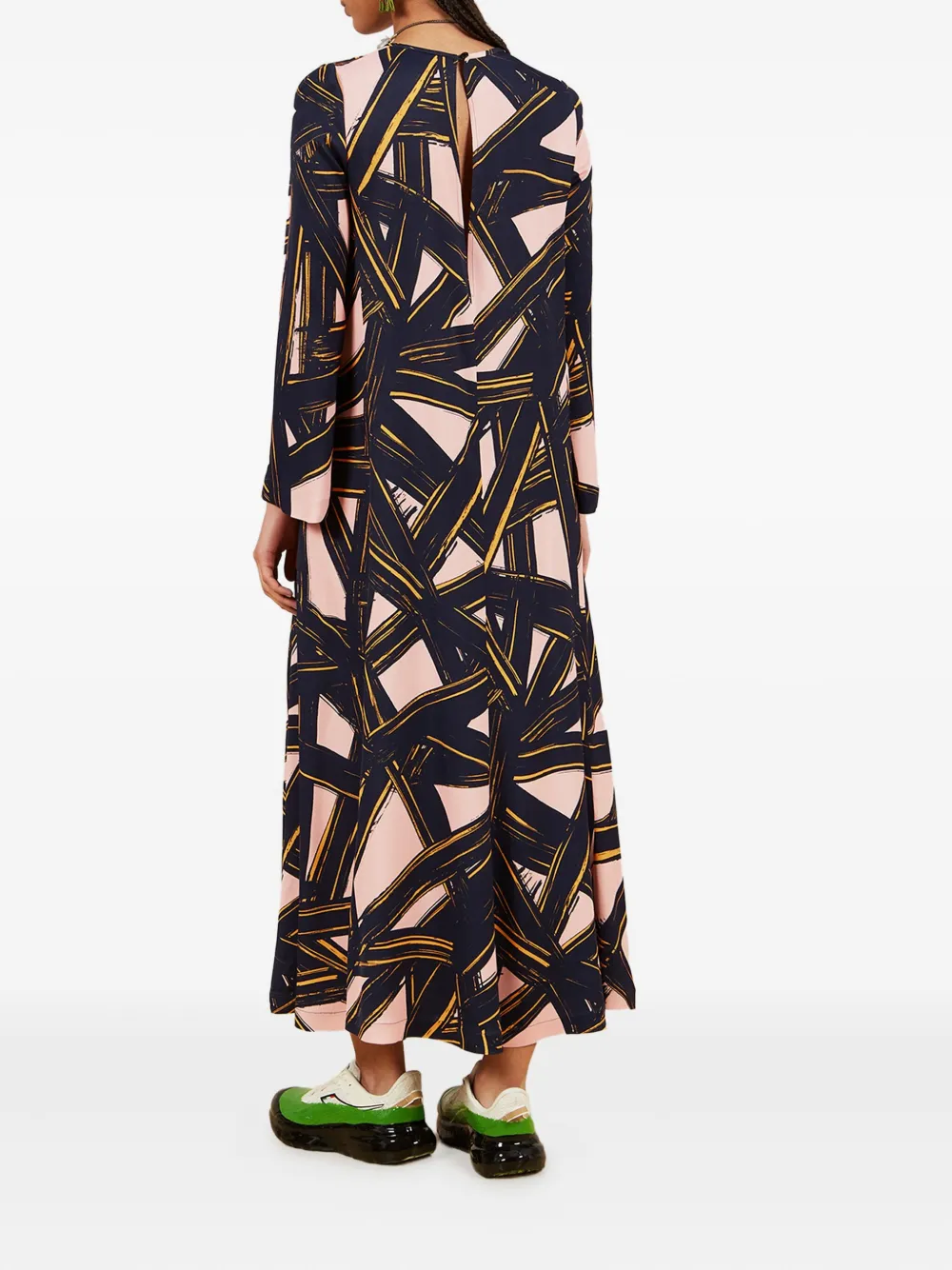 colville abstract-print maxi dress Zwart