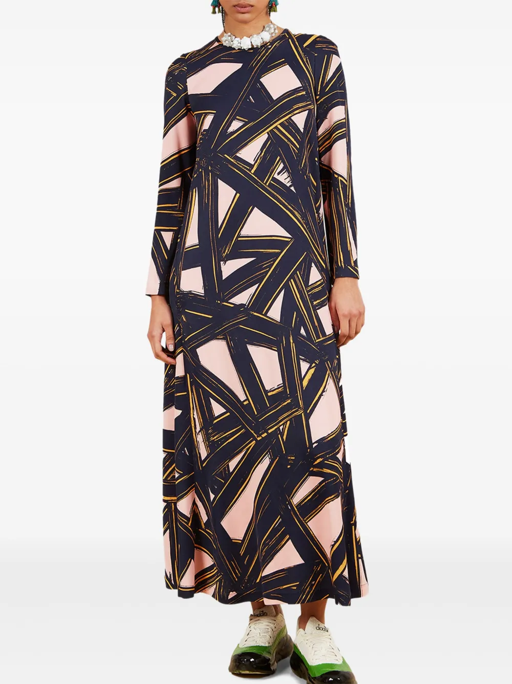 Colville Maxi-jurk met abstracte print Zwart