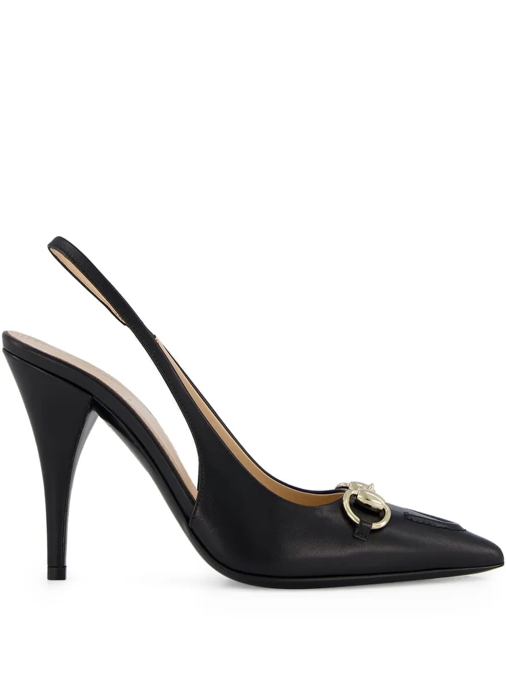 Gucci 105 mm Horsebit leren slingback pumps 1000