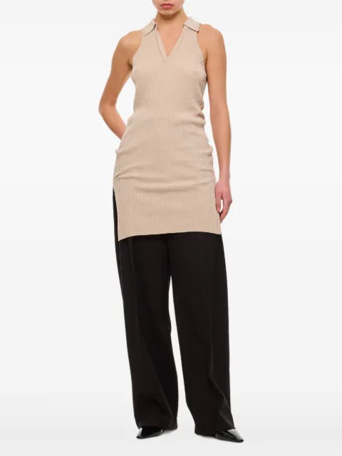 QUIRA ribbed side-slit tank top