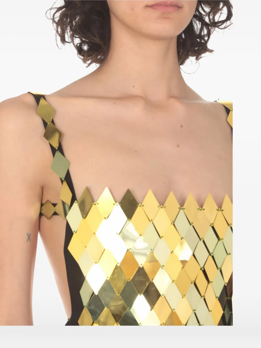 The Attico Mini-jurk met pailletten en vierkante hals Metallic