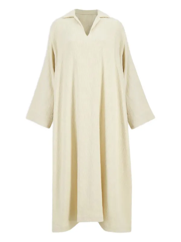 Marrakshi Life V-neck Cotton Kaftan in Neutrals