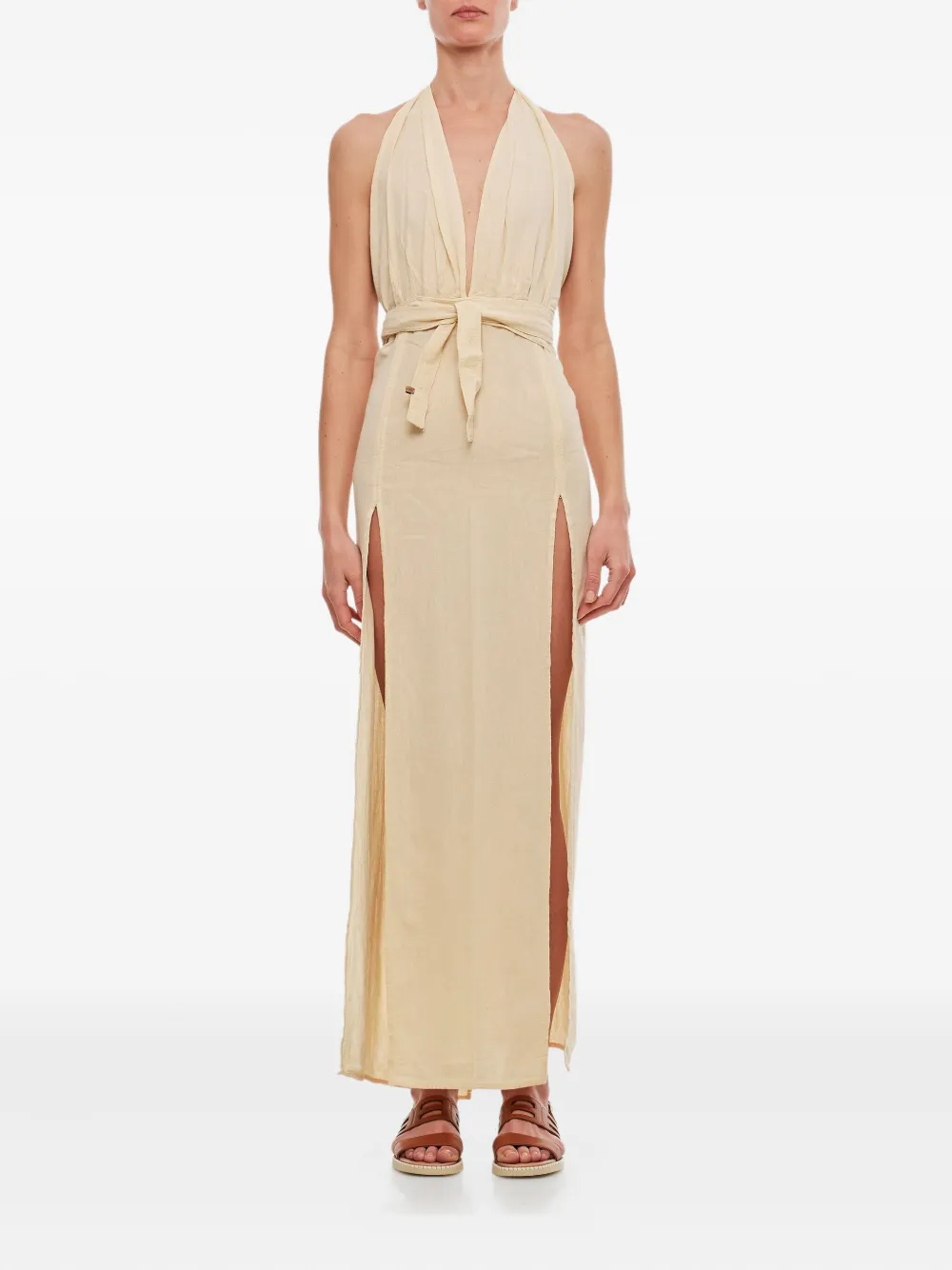 Caravana Hera V-neck maxi dress - Beige