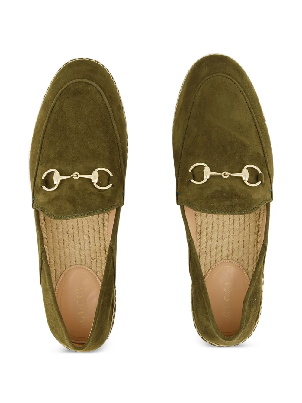 Gucci Horsebit suède espadrilles Groen