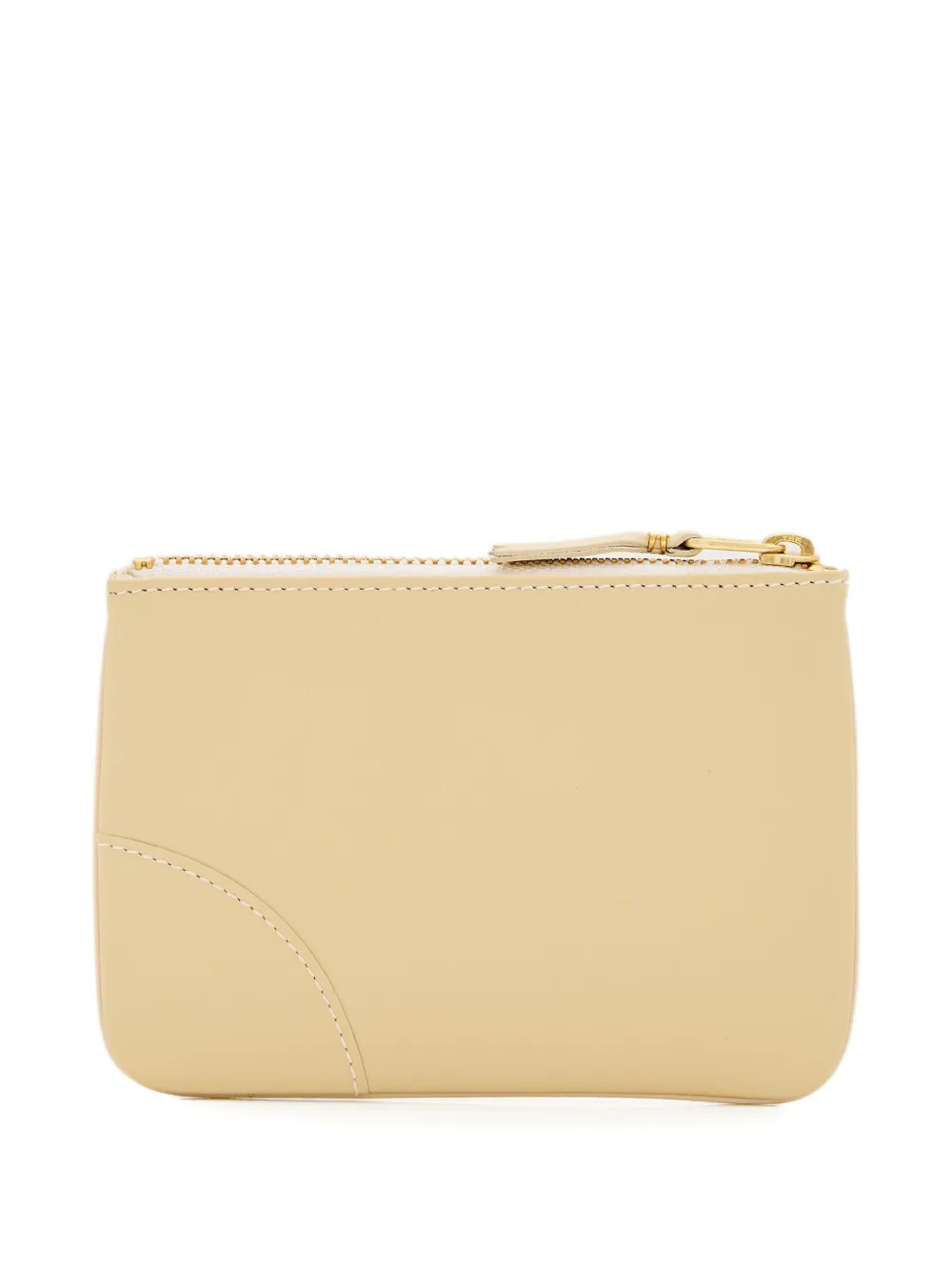 Comme Des Garçons Play logo curved-stitching zip wallet Beige
