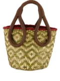 Johanna Ortiz mini Understanding Of The Cosmos woven bucket bag - Green