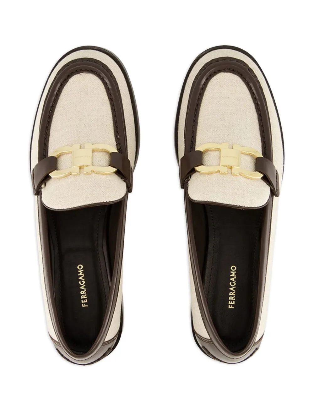 Ferragamo Maryan Gancini-detail loafers White