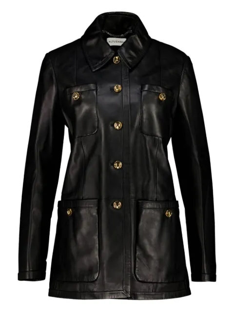 Altuzarra buttoned flap-pocket leather coat