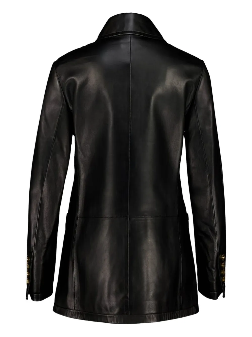 Altuzarra buttoned flap-pocket leather coat - Zwart