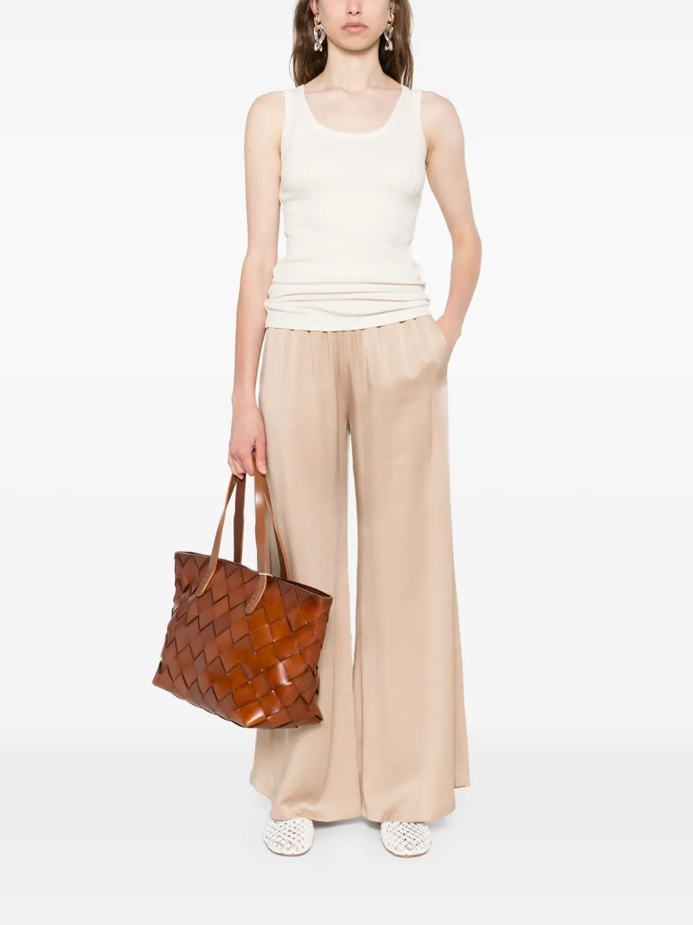Fabiana Filippi Broek met elastische taille Beige