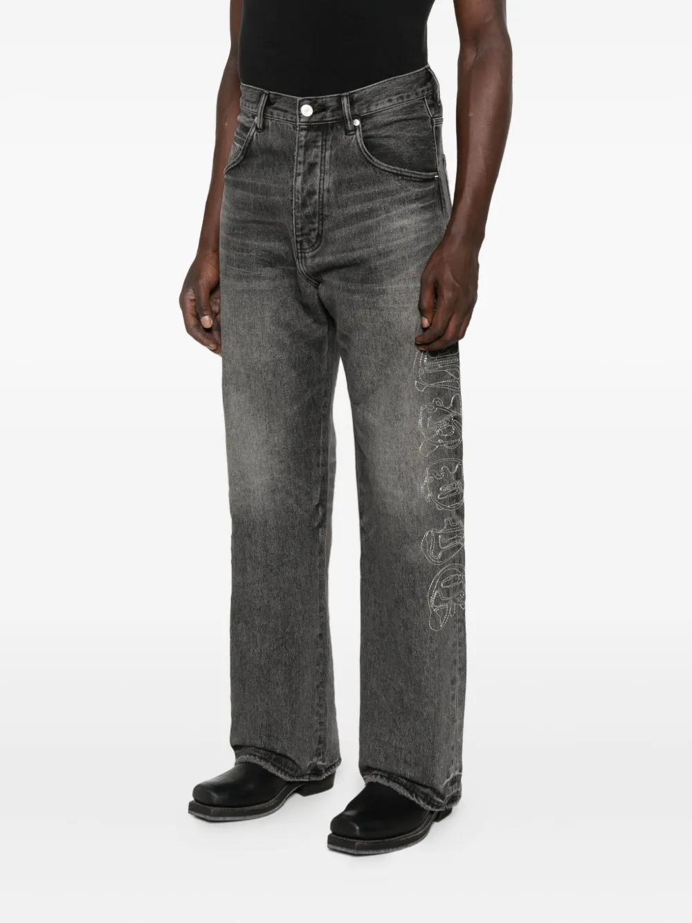 Purple Brand Jeans met toelopende pijpen Zwart