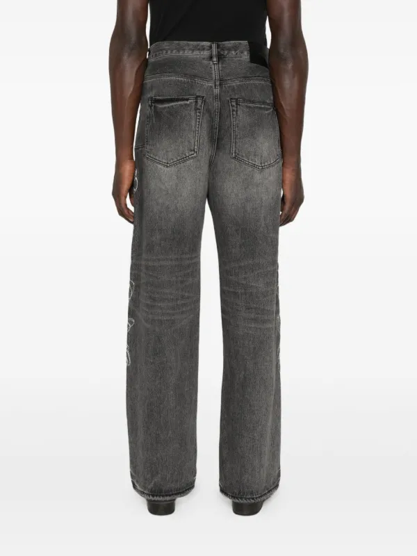 Purple Brand Embroidered wide-leg Jeans | Grey | FARFETCH