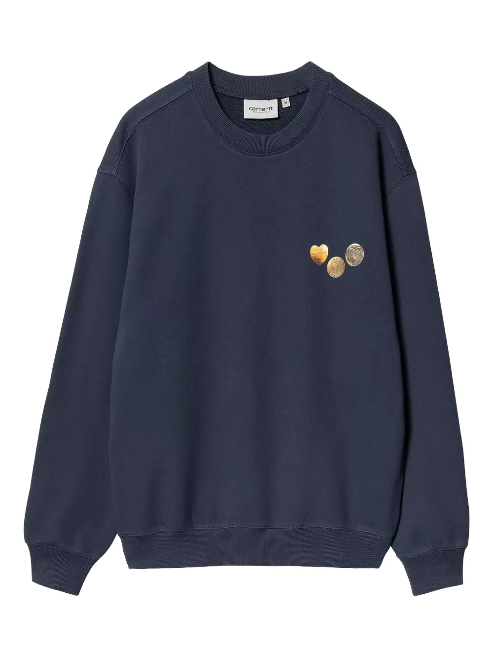 Carhartt WIP Button graphic-print sweatshirt | Blue | Image 1