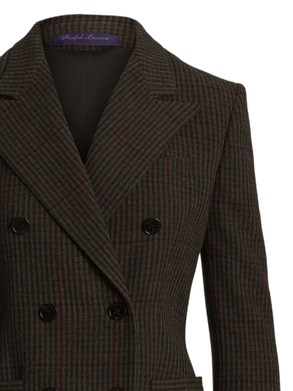 Ralph Lauren Collection double-breasted checked jacket Groen