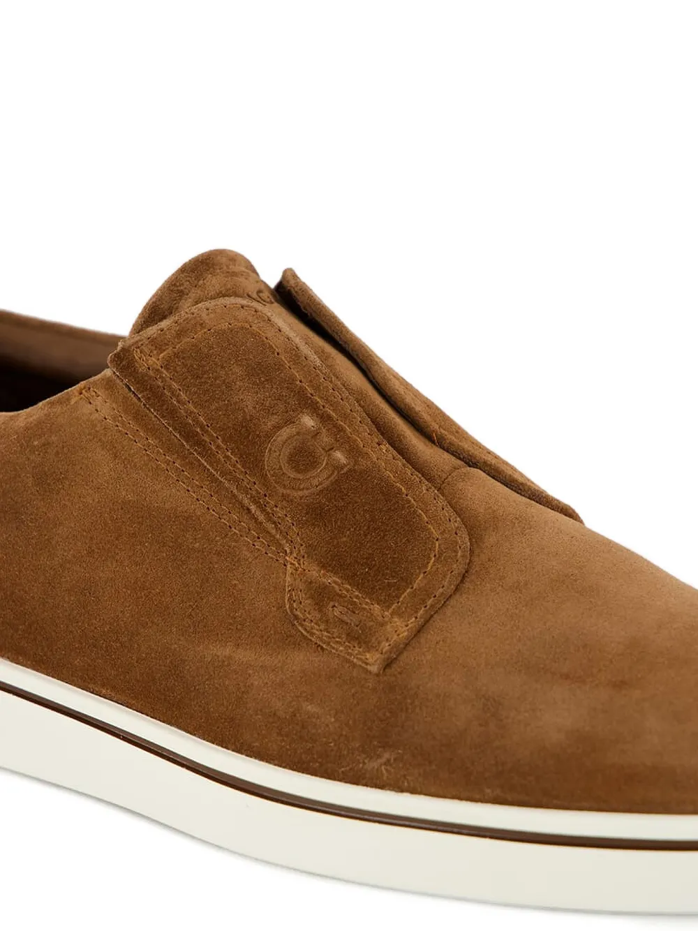 Ferragamo slip-on suede derbies 006 BROWN