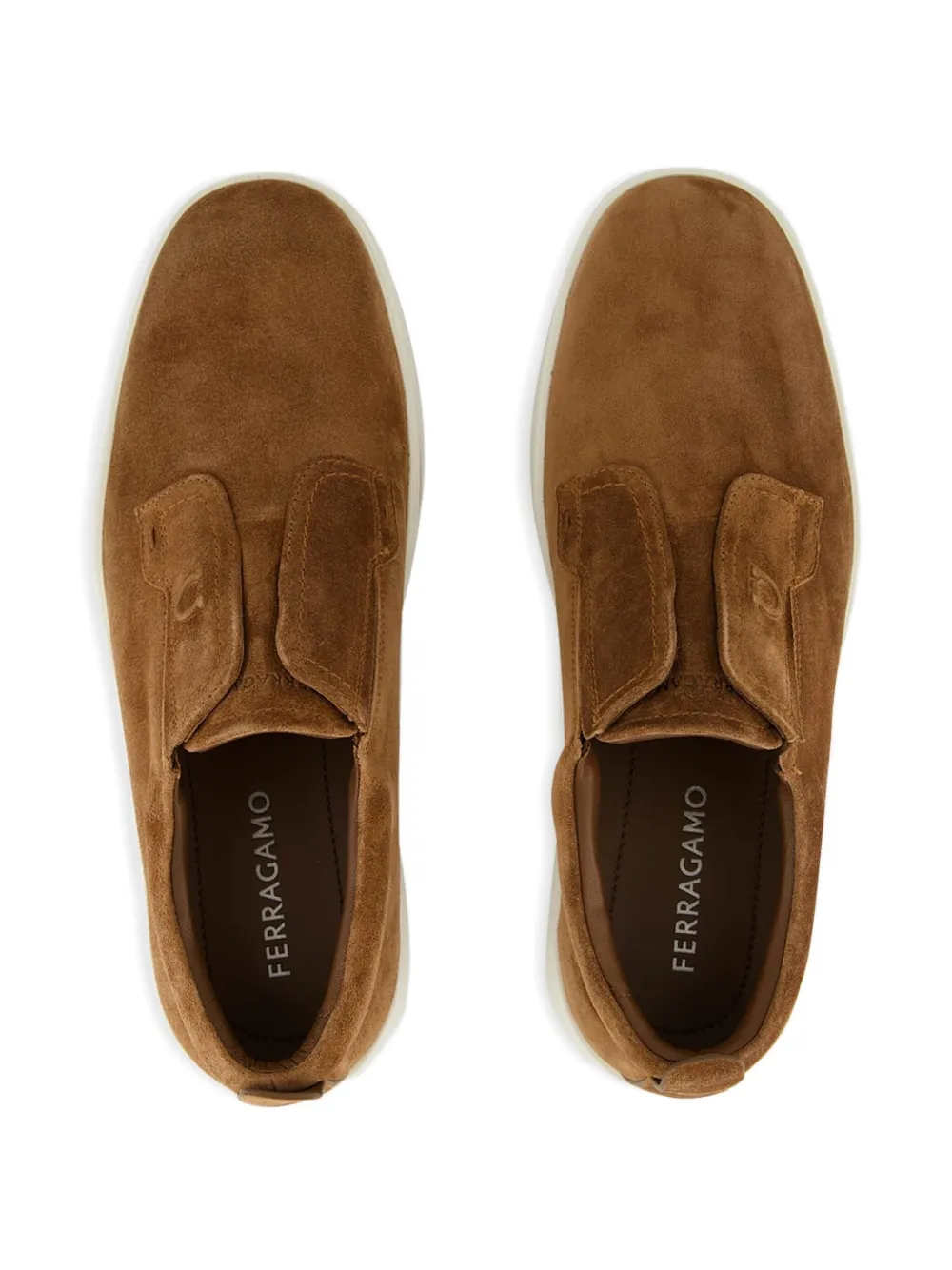 Ferragamo slip-on suede derbies 006 BROWN