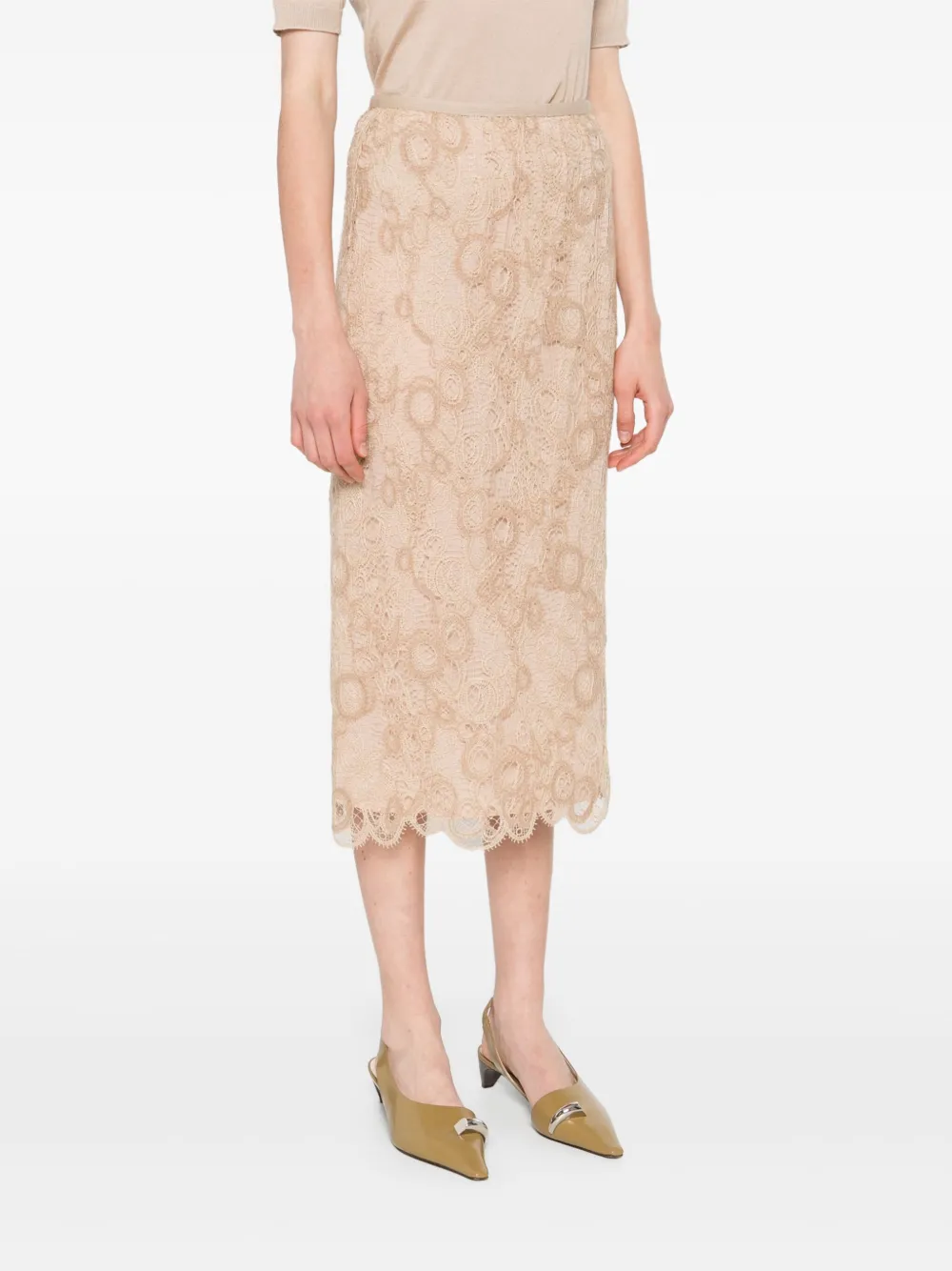 Fabiana Filippi Blouse verfraaid met kant Beige