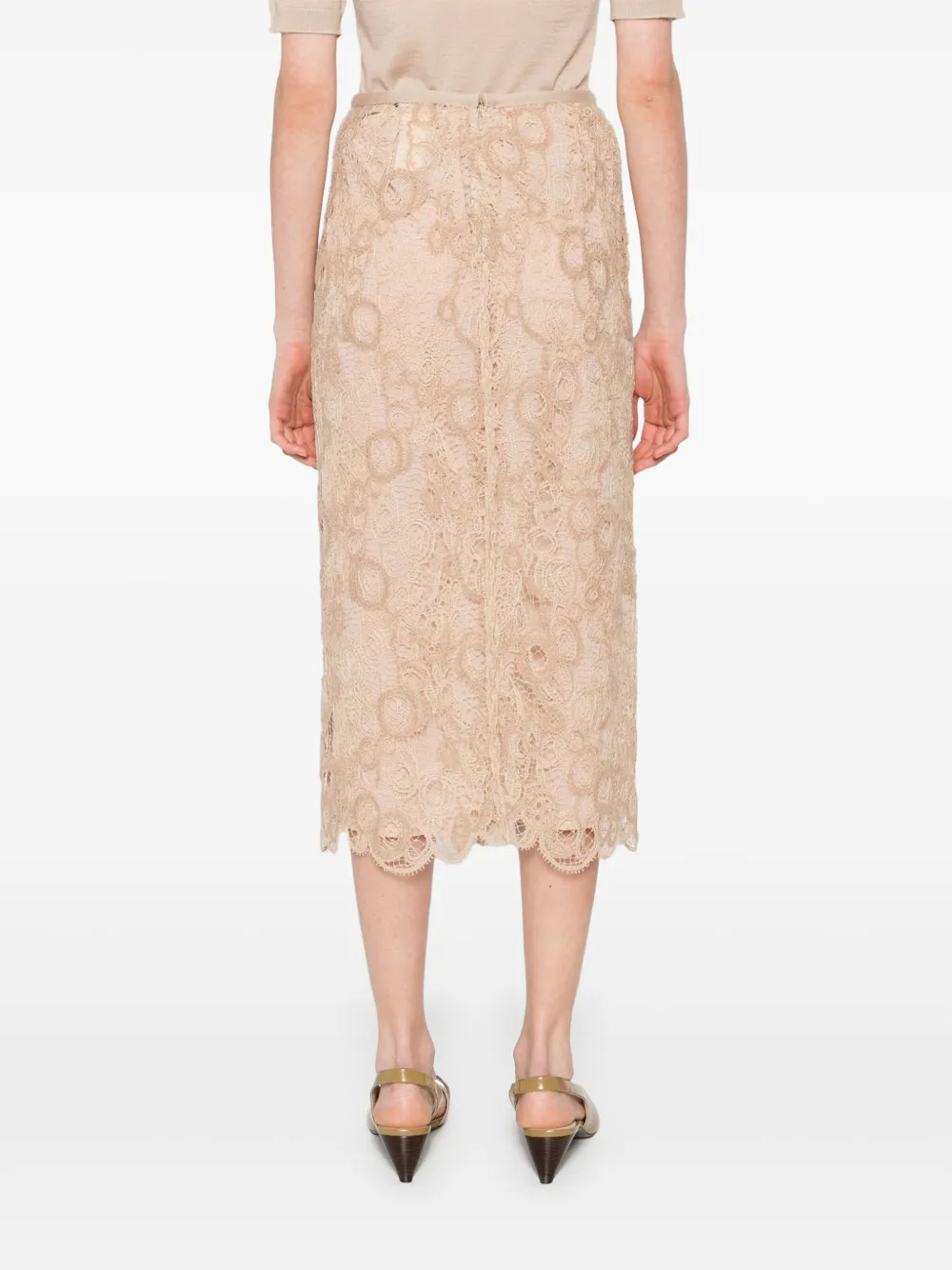 Fabiana Filippi Blouse verfraaid met kant Beige