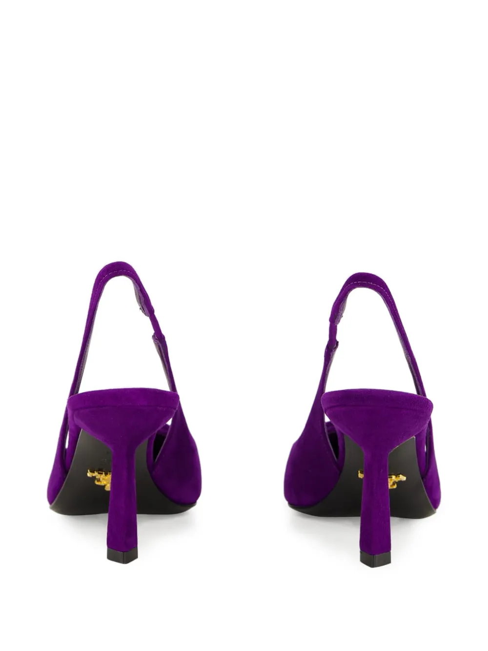 Prada 70 mm slingback pumps met triangel-logo Paars