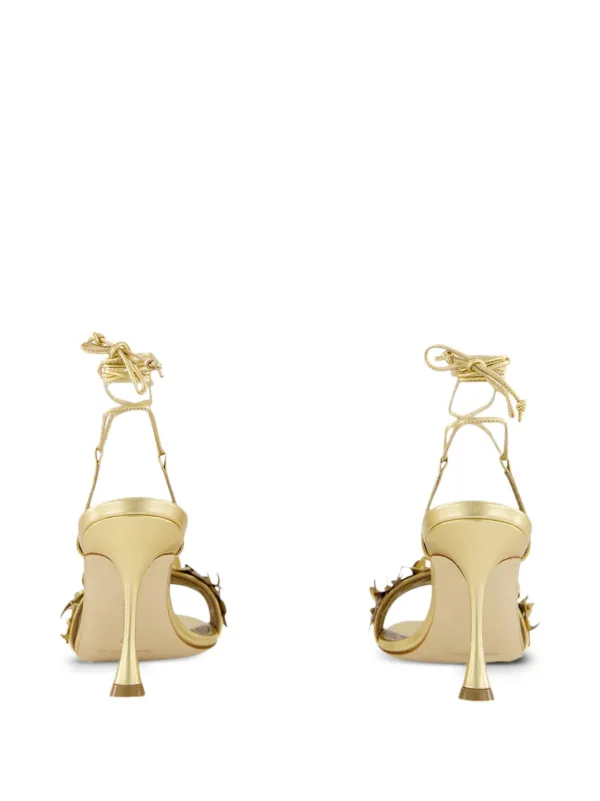 Monolo Blahnik ゴールド ヒールサンダル