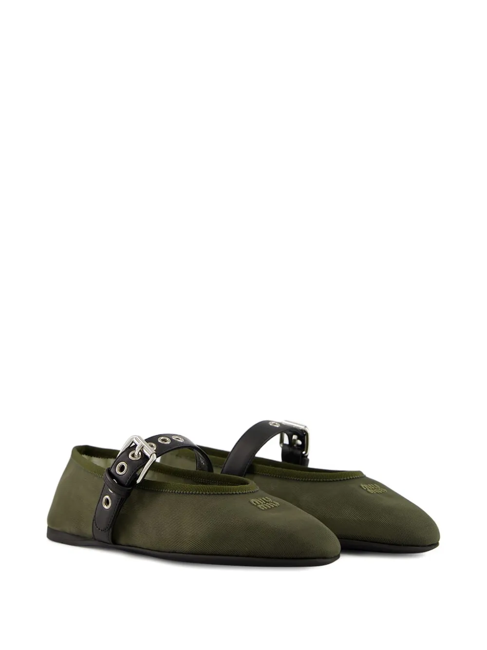 Miu Ballerina's met gespsluiting Groen