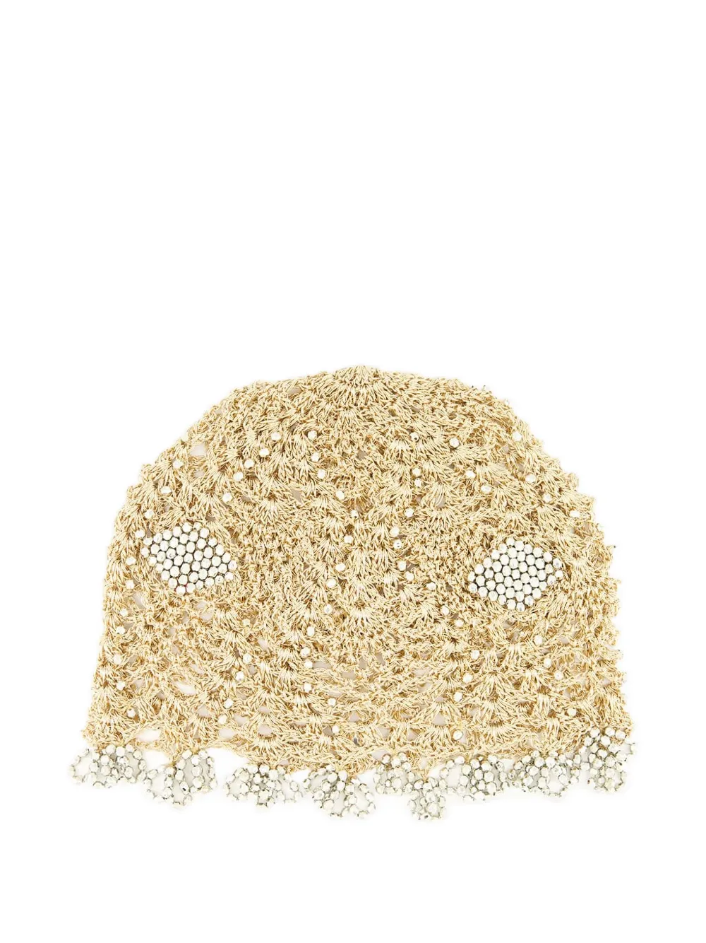 Rabanne crochet-knit beaded hat - Goud