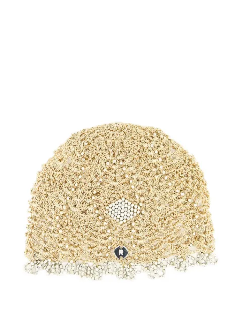 Rabanne crochet-knit beaded hat