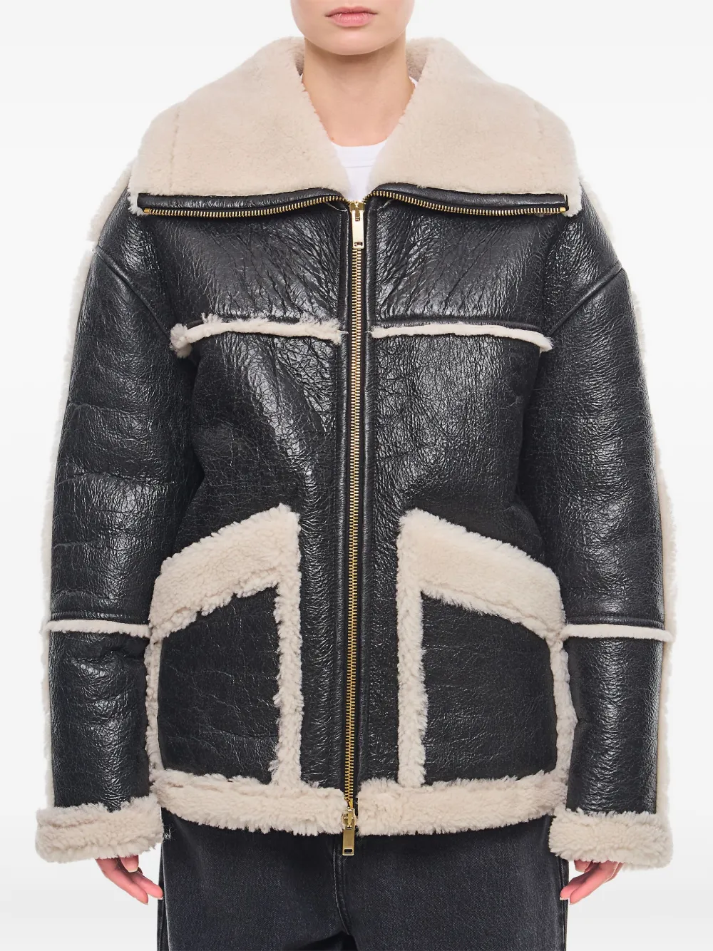 Halfboy Lammy jack met leren vlakken Zwart