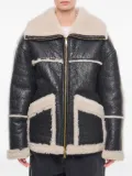Halfboy leather panelled shearling jacket - Black