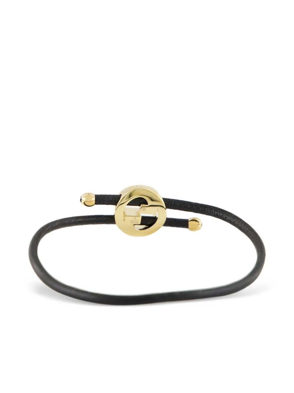 Gucci Leren armband met messing - Goud