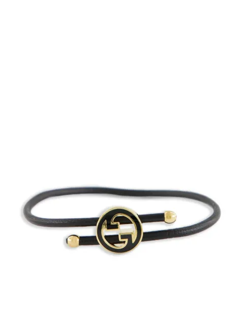 Gucci leather-brass bracelet
