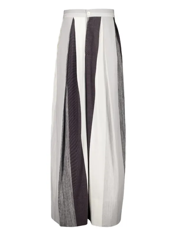 Marrakshi Life Pleated Stripe Trousers in White