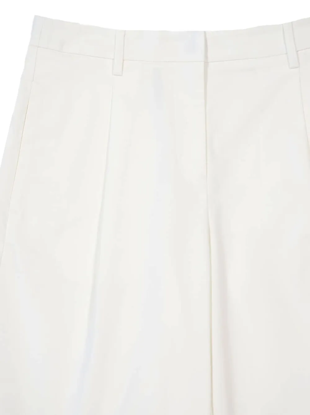 Matteau Pleated Organic Cotton-blend Twill Shorts In White
