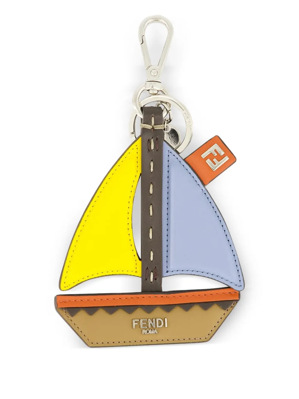 sailboat leather keyring