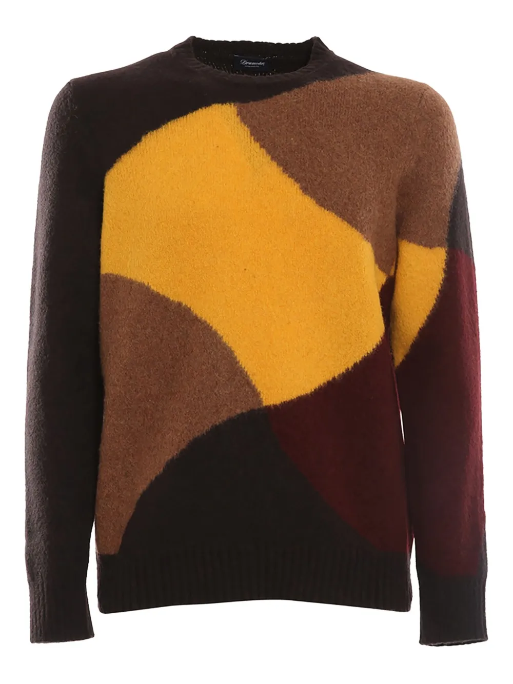 Drumohr Abstract-pattern Cotton Sweater In Brown