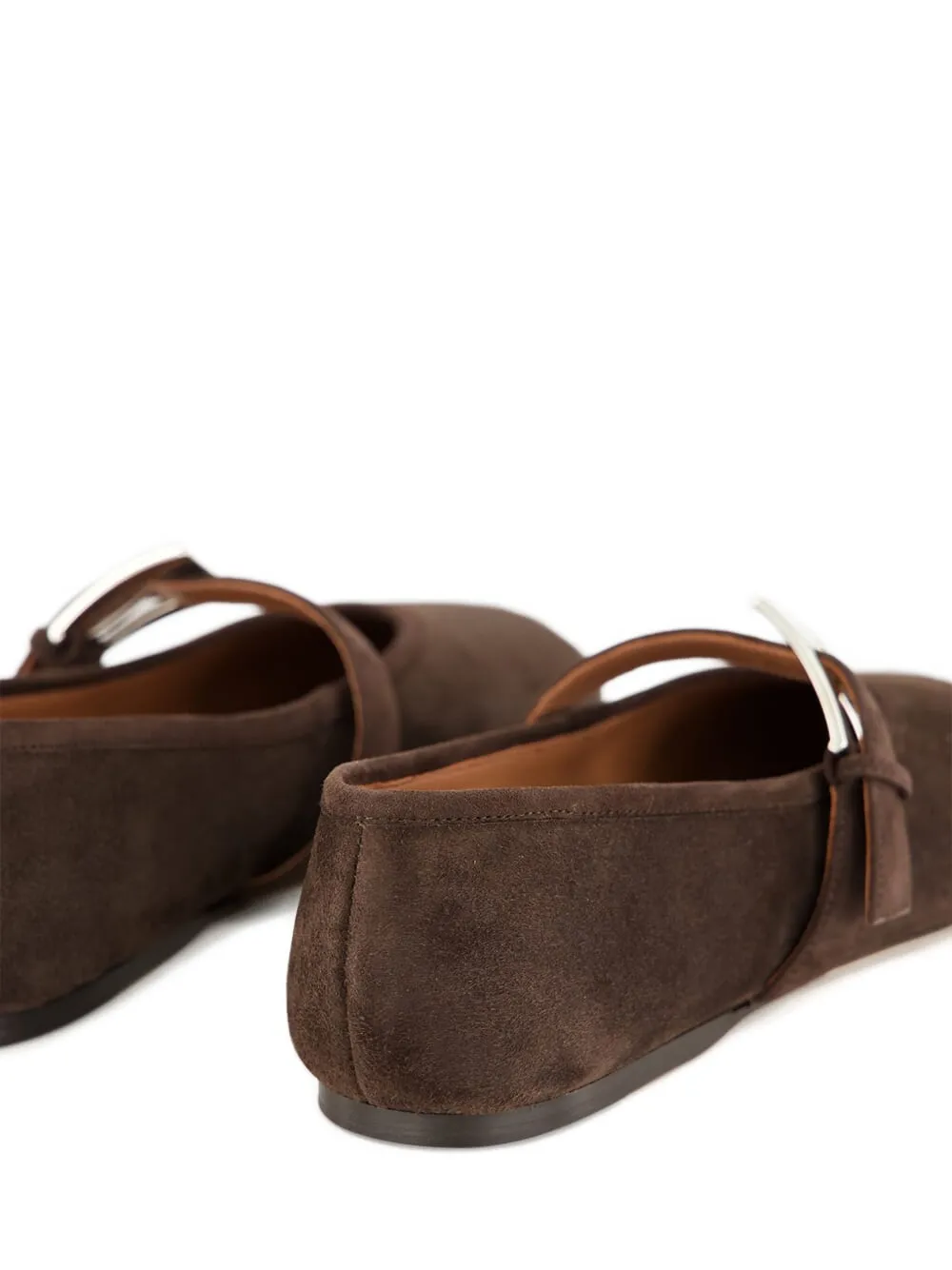 Paris Texas Sveva buckle suede ballet flats Brown