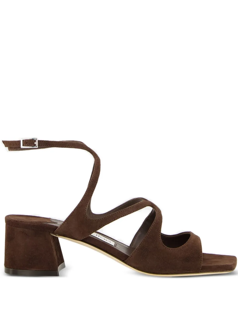 Jimmy Choo 45mm Azilia mid-heel cut-out sandals Brown