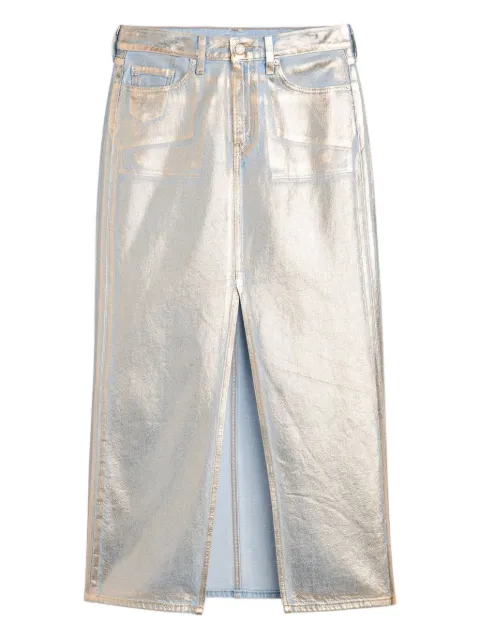 Levi's zip-fly logo-patch midi skirt
