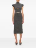 Sportmax cut-out turtleneck midi day dress - Grey