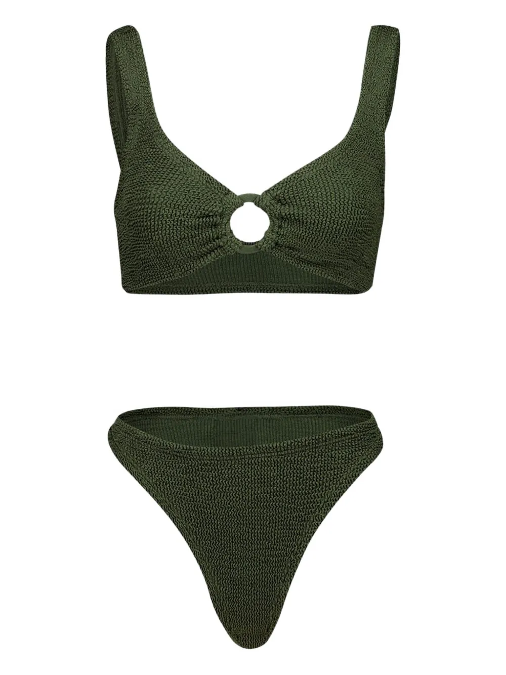 Hunza G Bikini Julia con anello - Verde