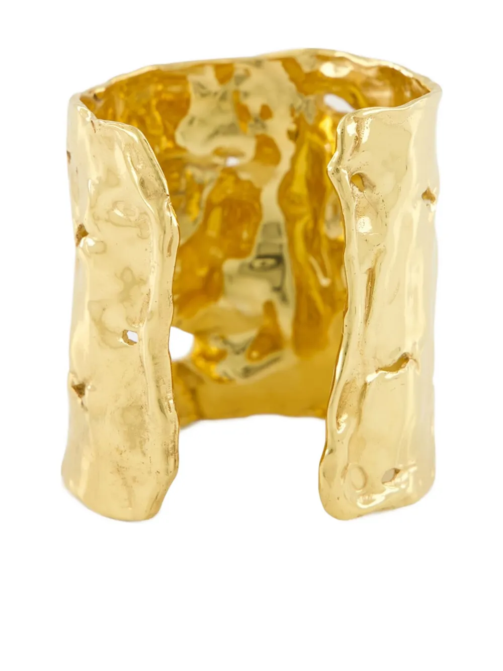 PAULA organic-brass cuff bracelet - Goud