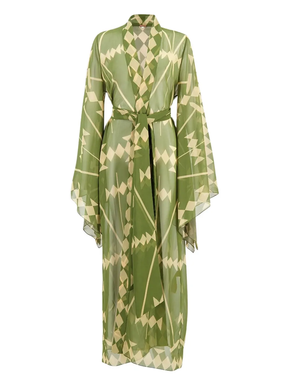 geometric-print wrap maxi dress
