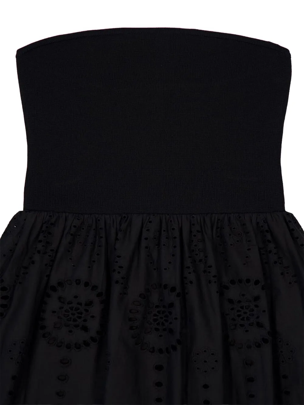 Matteau Strapless maxi-jurk met broderie anglaise Zwart